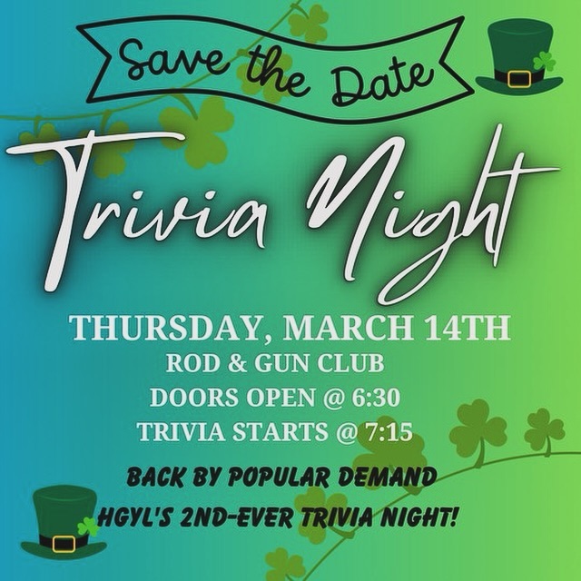 Please Join us for HGYL’s Annual Trivia Night! 